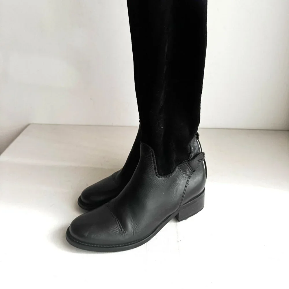 Rudsak Leather Suede Over the Knee Sock Boots 35
